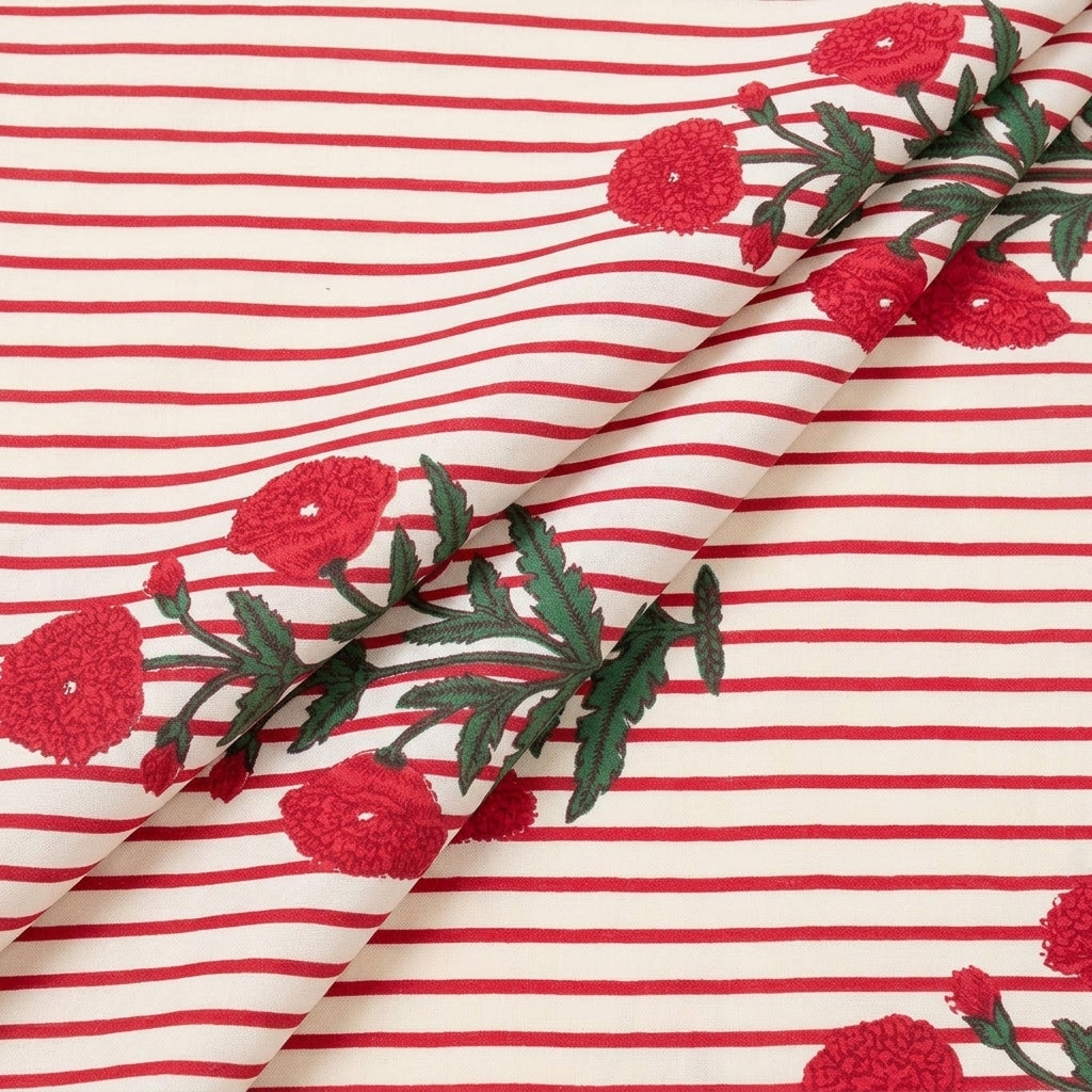 Folded Floral Floral Cotton Fabric