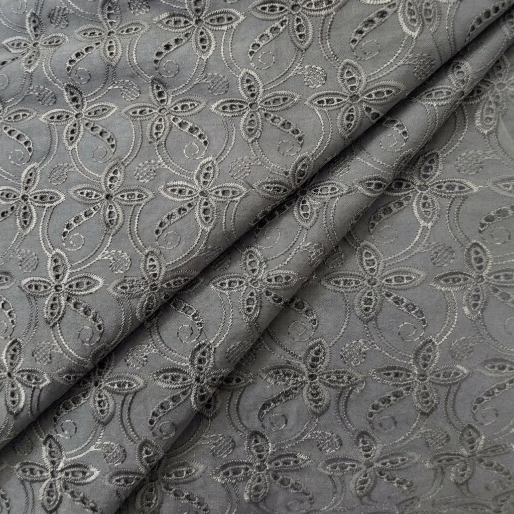 Folded Embroidery Black Embroidery Cotton Fabric