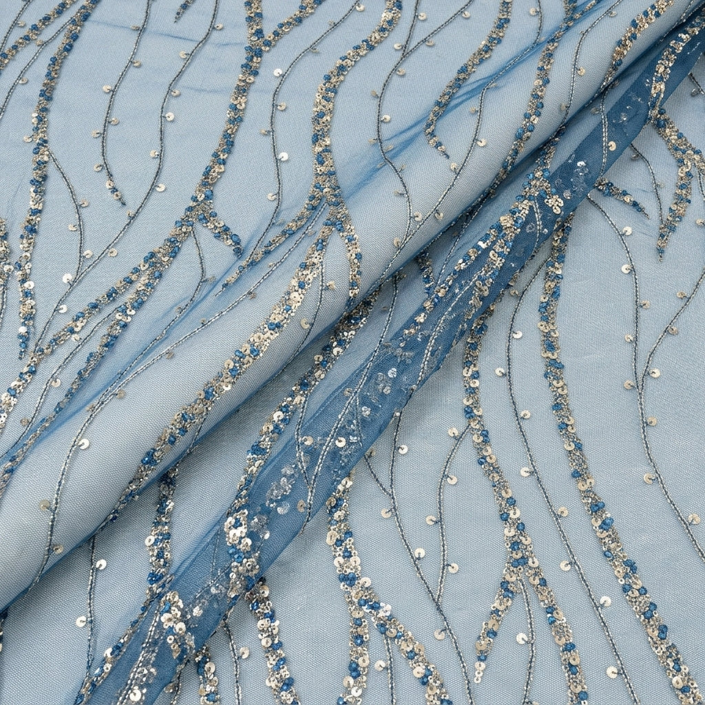 Embroidery Net Fabric - EA5316 - folds