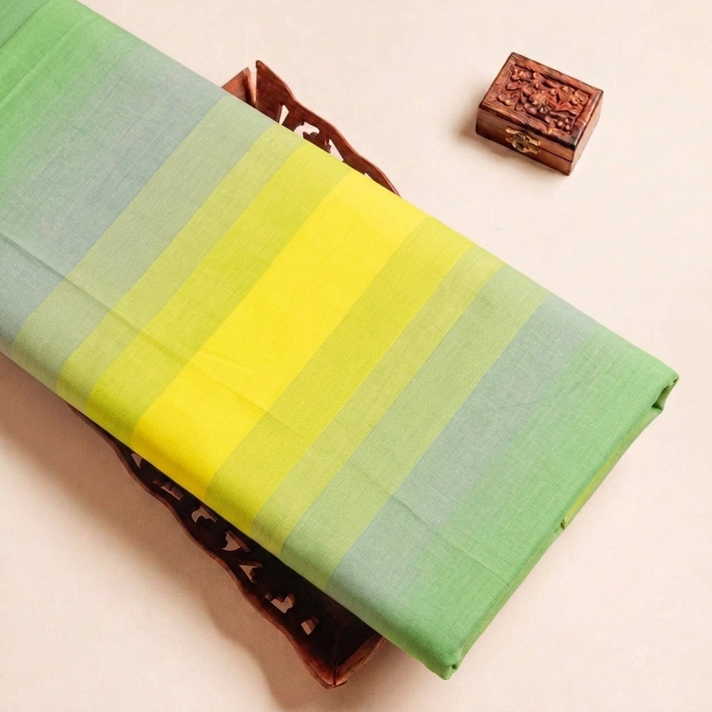 Folded Multicolor Shaded Cotton Fabric Highlighting Texture