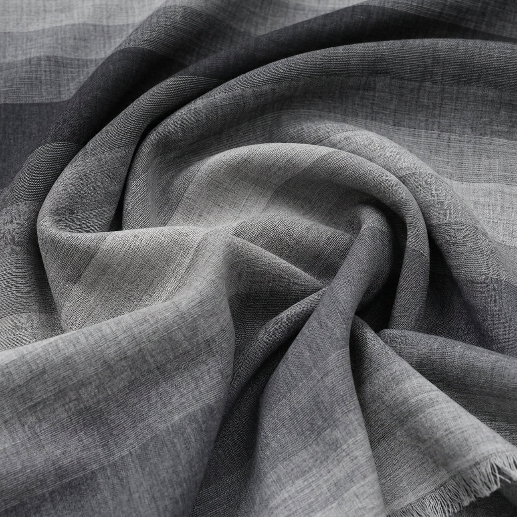 Black Shaded Cotton Fabric, swirled to show the drape