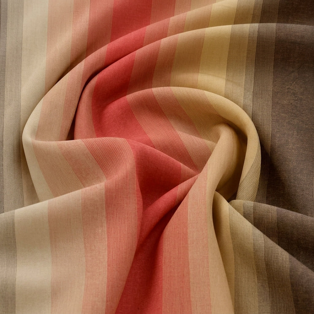 Swirled Multicolor Shaded Cotton Fabric Showing Drape