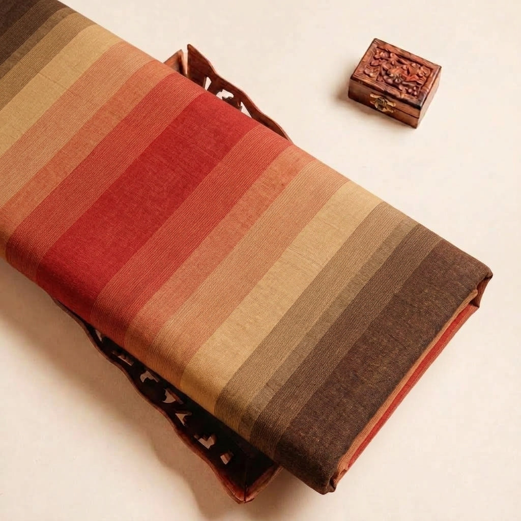 Red Shaded Cotton Fabric, folded
