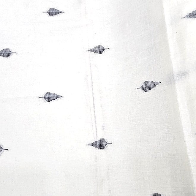 White Printed Jacquard Fabric, laid flat