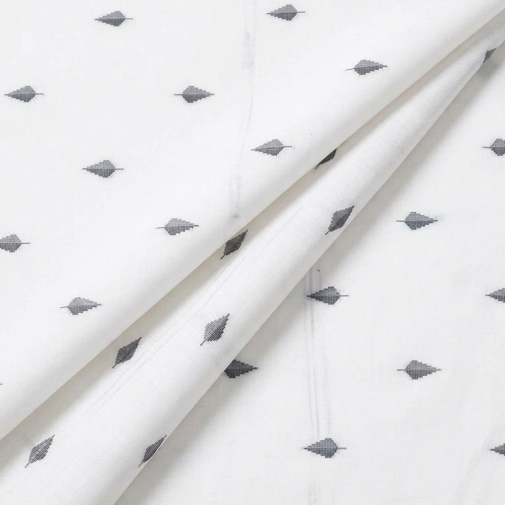 Folded White Printed Jacquard Fabric