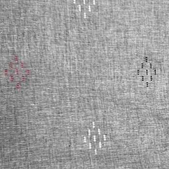 Grey Embroidery Jacquard Fabric, laid flat
