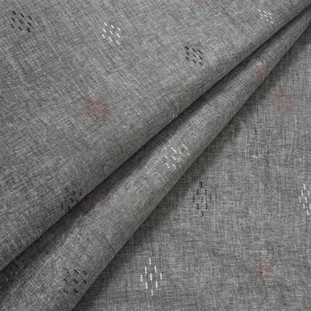 Folded Grey Embroidery Jacquard Fabric
