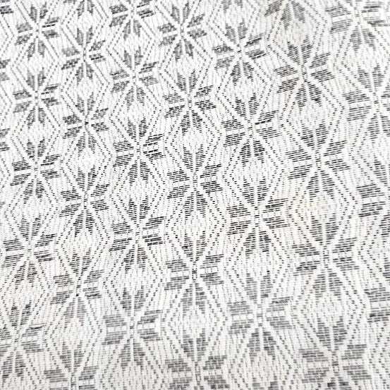 Grey Printed Jacquard Fabric, laid flat