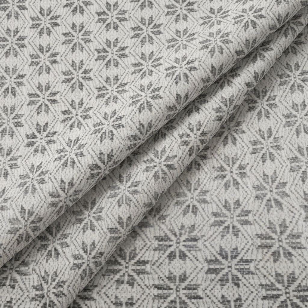 Grey Printed Jacquard Fabric, folded