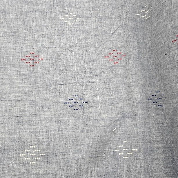 Grey Embroidery Jacquard Fabric, laid flat