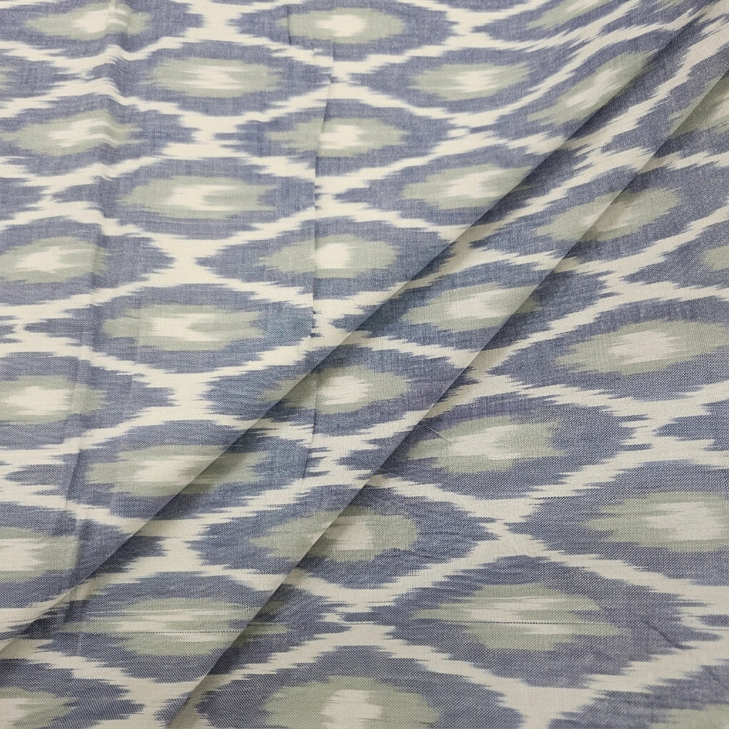 Folded White Ikat Cotton Fabric