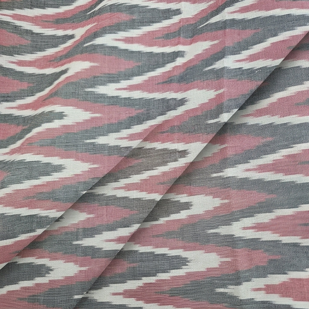 Folded Black Ikat Cotton Fabric