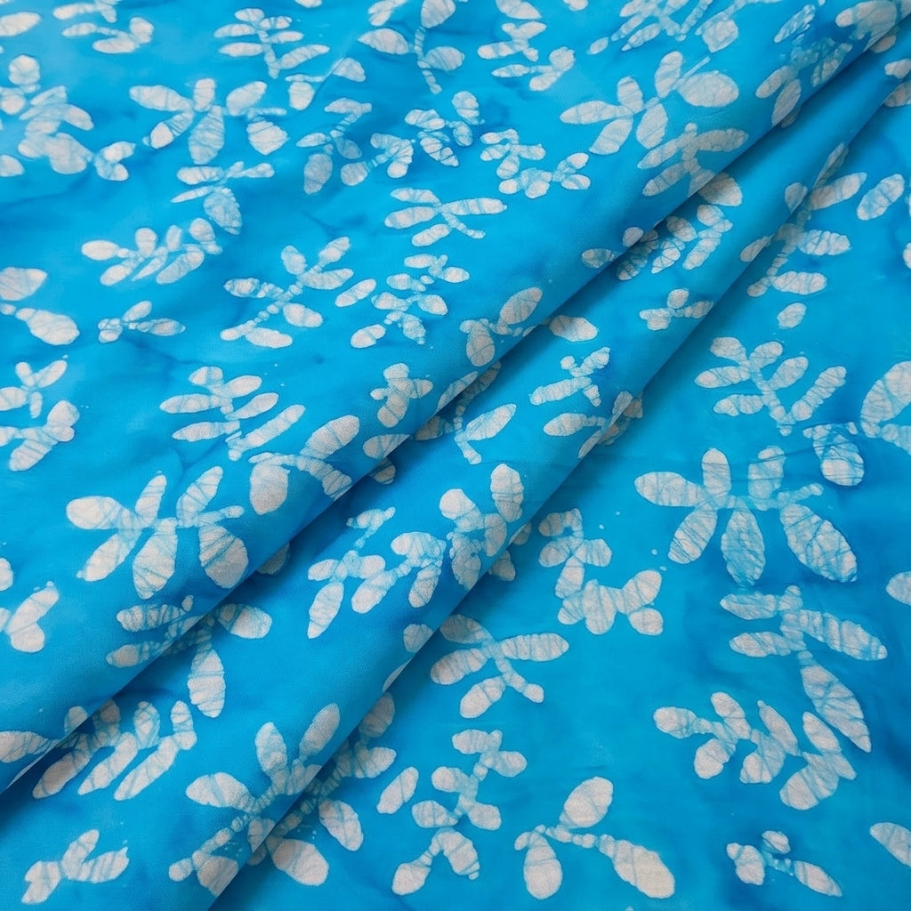 Folded Blue Batik Cotton Fabric