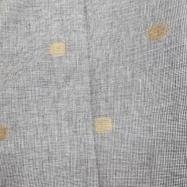 Grey Checked Cotton Fabric, laid flat
