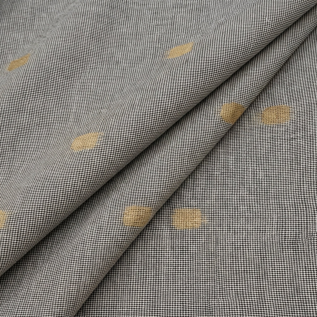 Folded Grey Checked Cotton Fabric