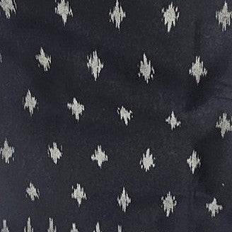 Black Ikat Cotton Fabric, laid flat