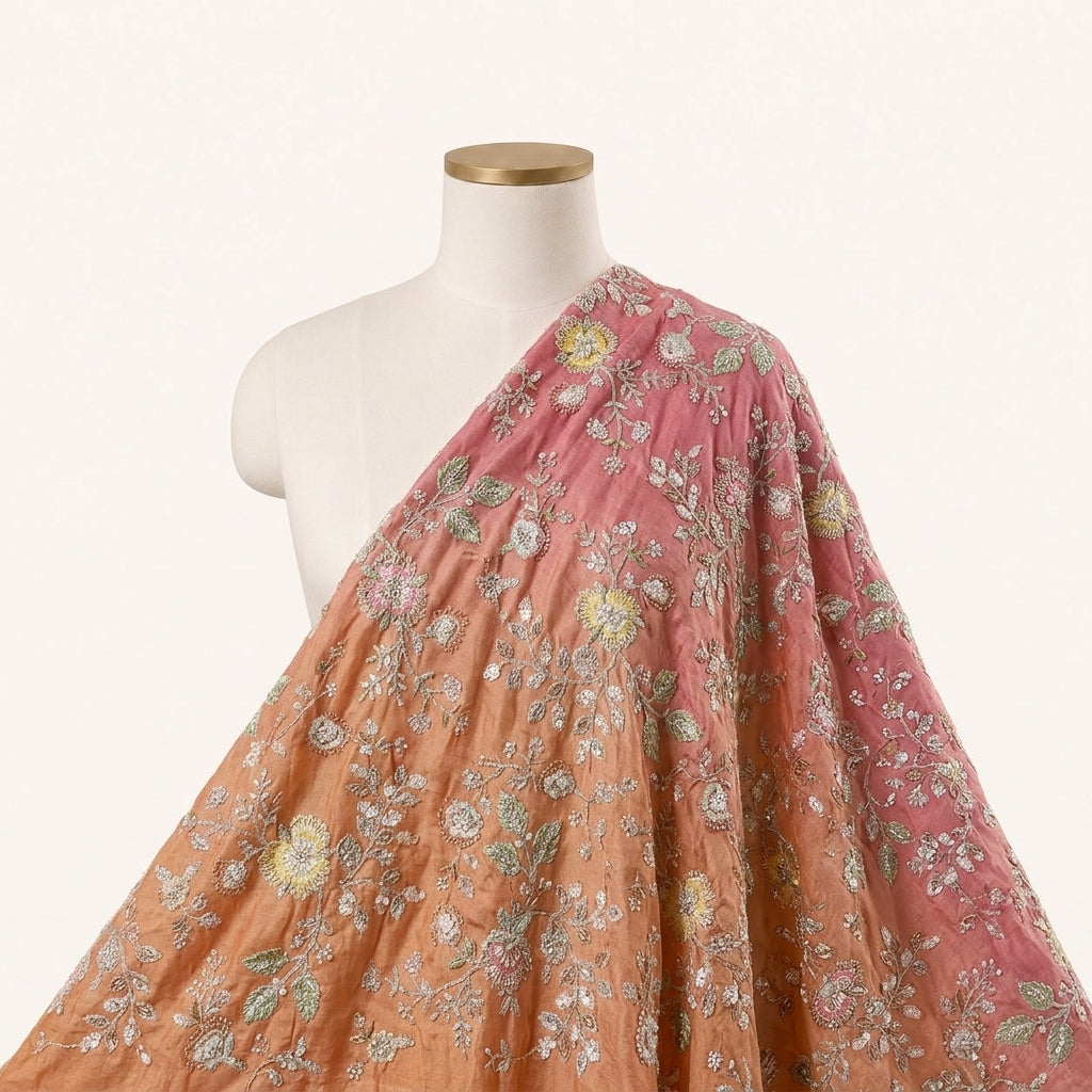 Multicolor Multicolor Chinnon Fabric Draped as a saree