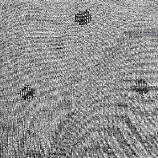 Grey Printed Cotton Fabric, laid flat