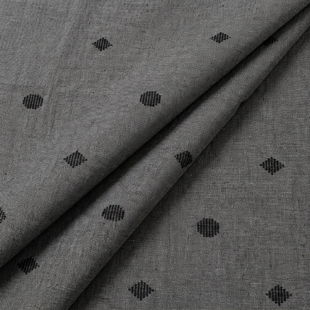 Folded Grey Printed Cotton Fabric