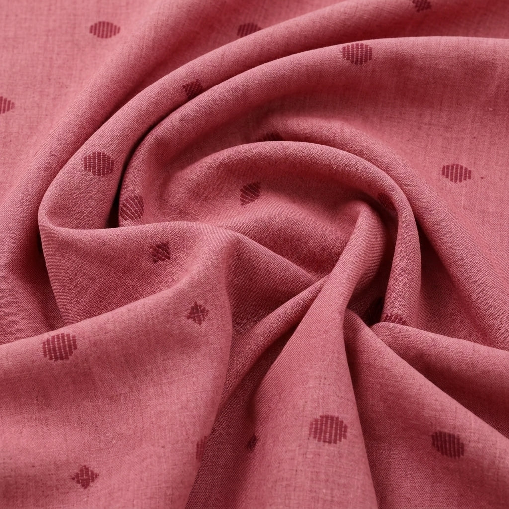 Swirled Pink Printed Cotton Fabric Showing Drape