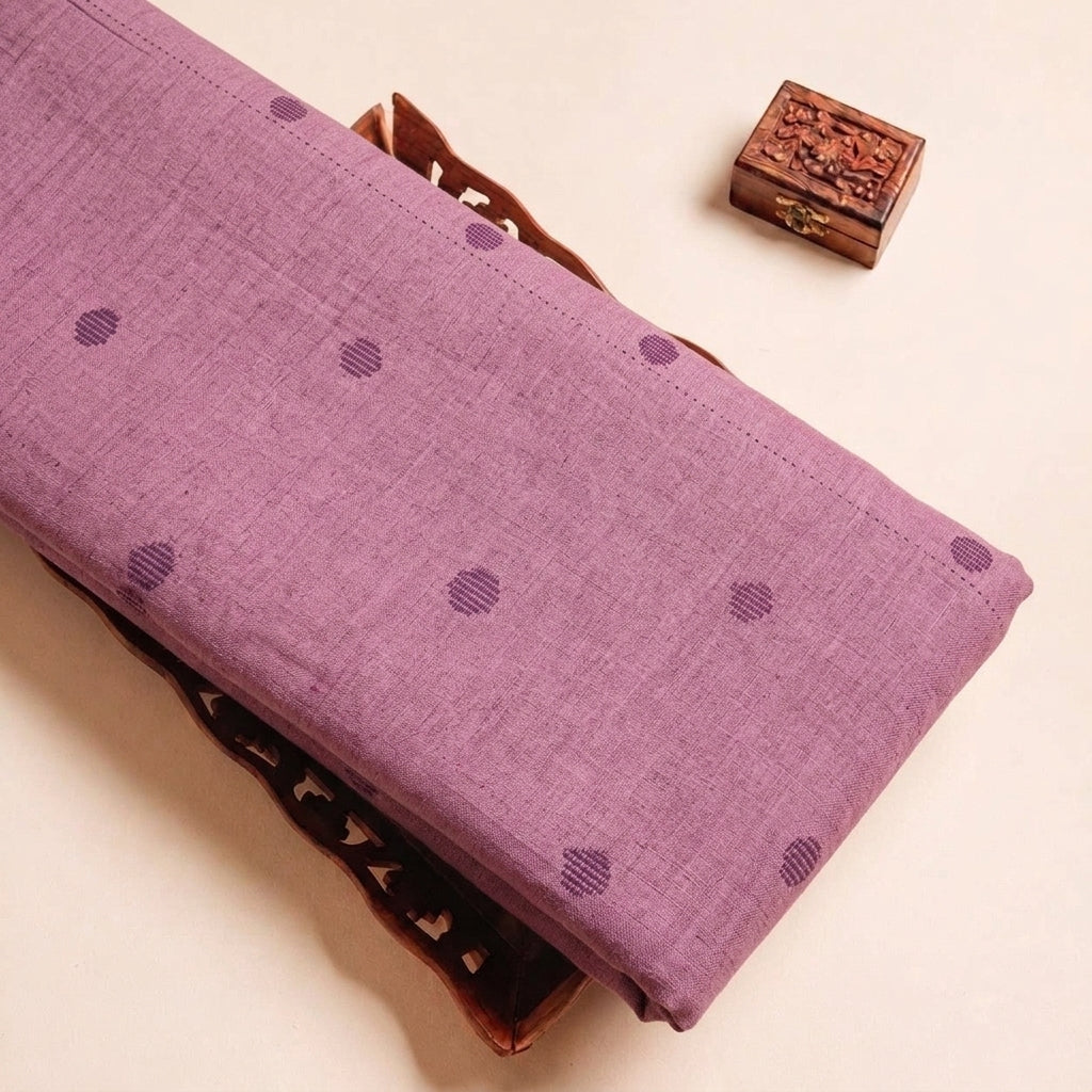 Violet Printed Cotton Fabric, folded