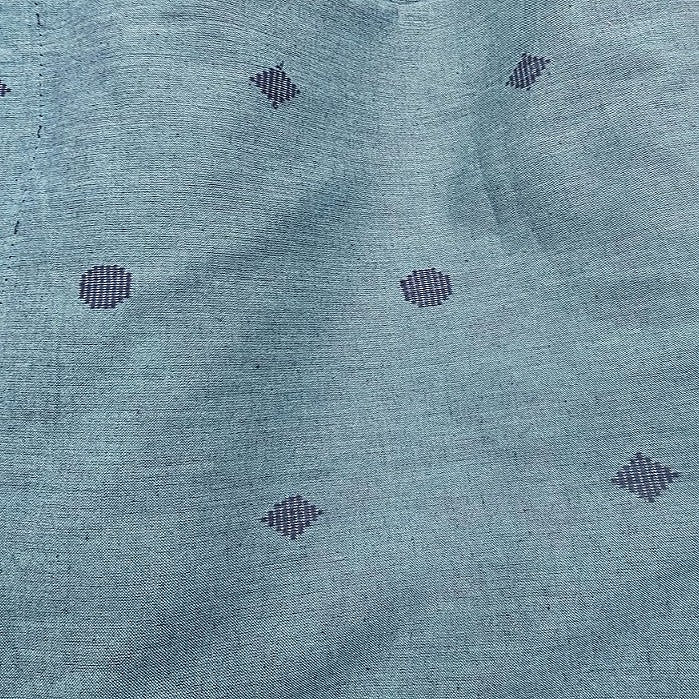 Blue Printed Cotton Fabric, laid flat
