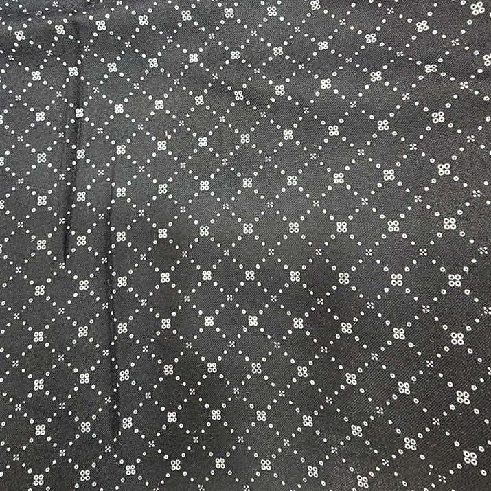 Black Diamond Rayon Fabric, laid flat