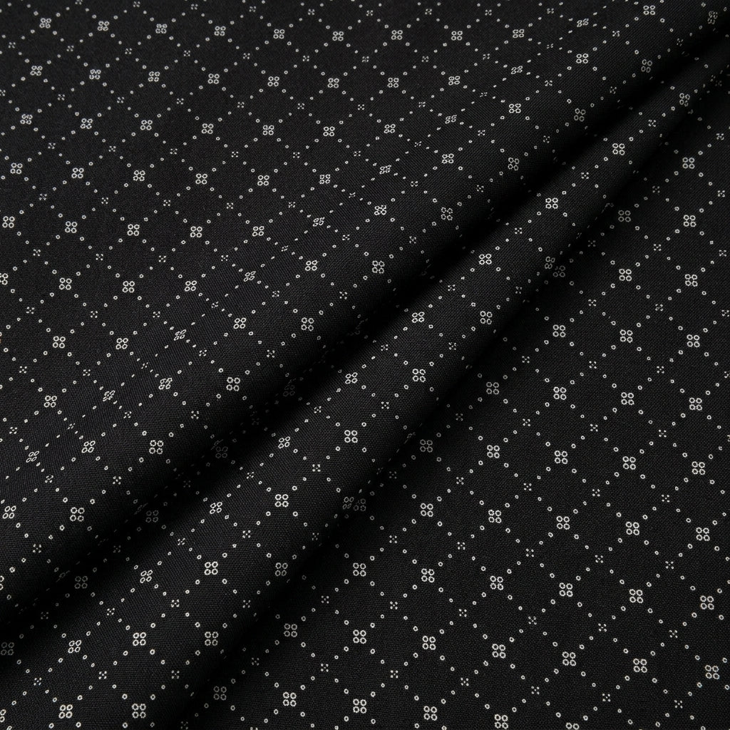 Folded Black Diamond Rayon Fabric
