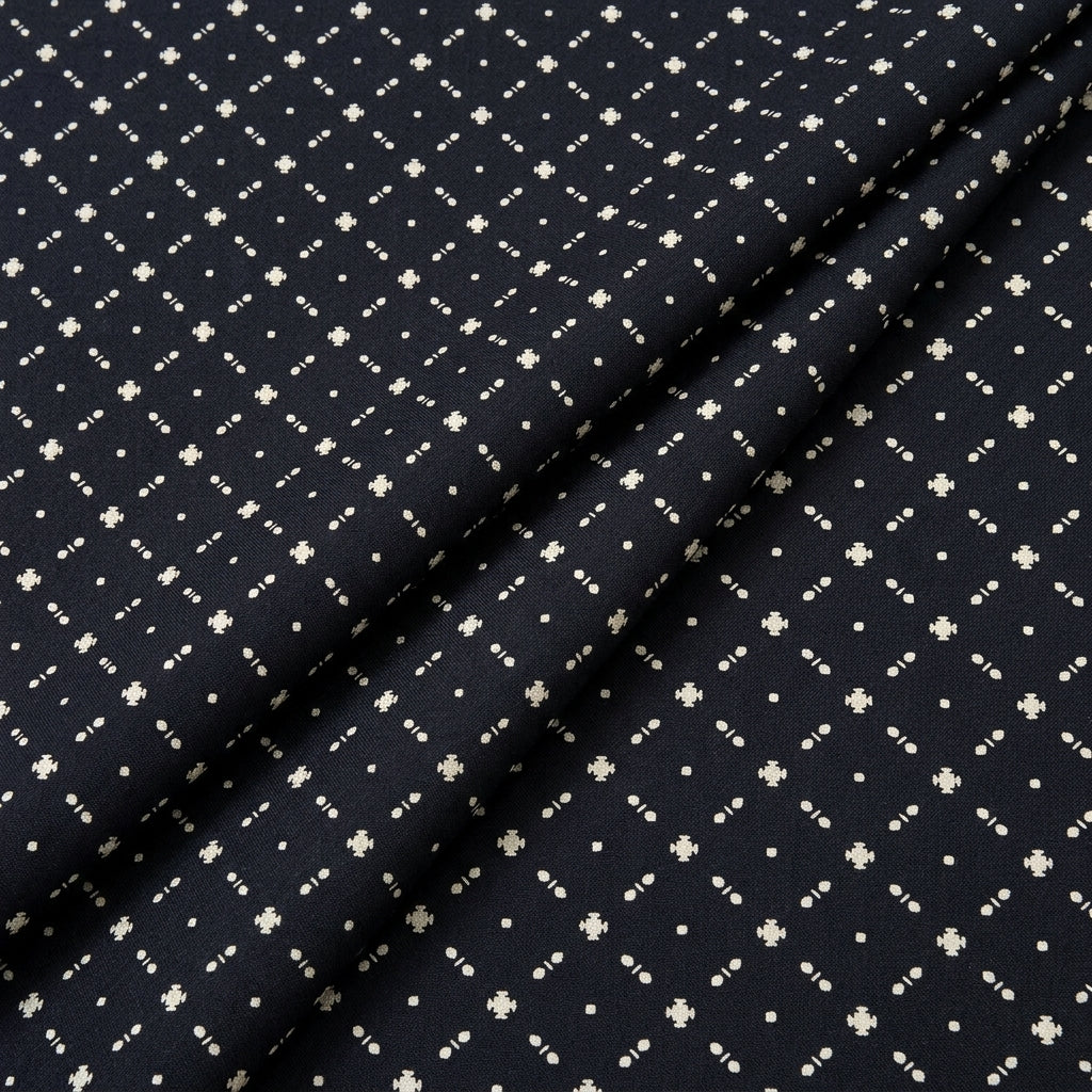 Folded Black Diamond Rayon Fabric
