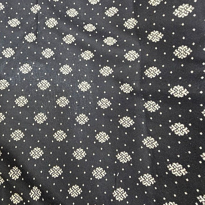 Black Diamond Rayon Fabric, laid flat