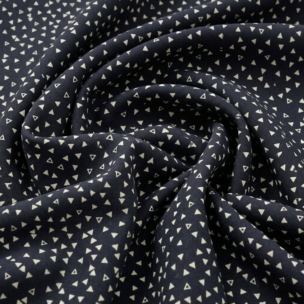 Black Diamond Rayon Fabric, swirled to show the drape