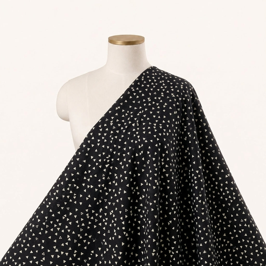 Black Diamond Rayon Fabric Draped as a saree