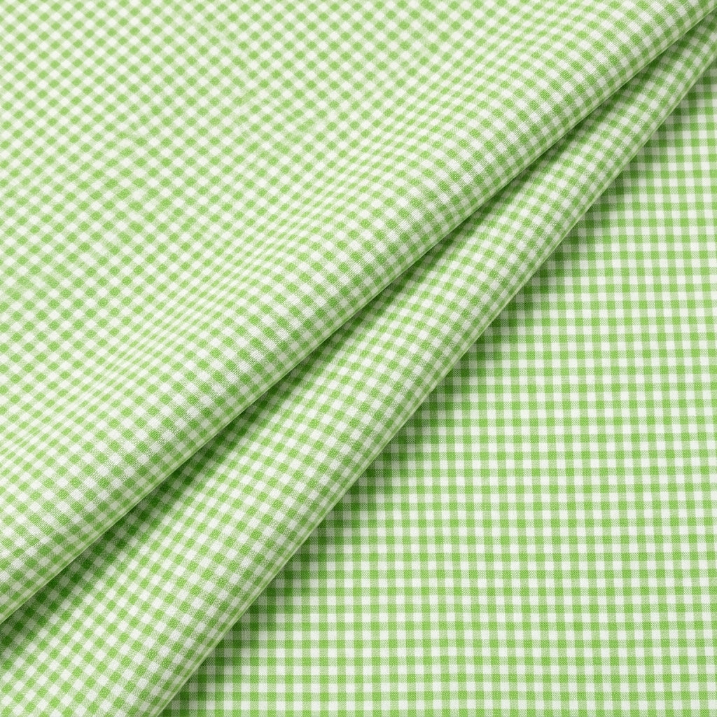 Folded Green Checked Cotton Fabric