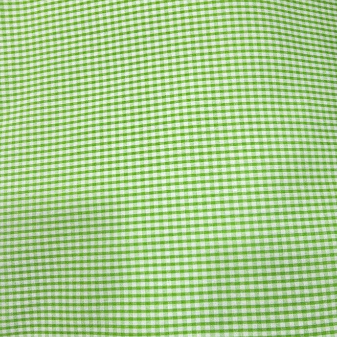 Green Checked Cotton Fabric, laid flat