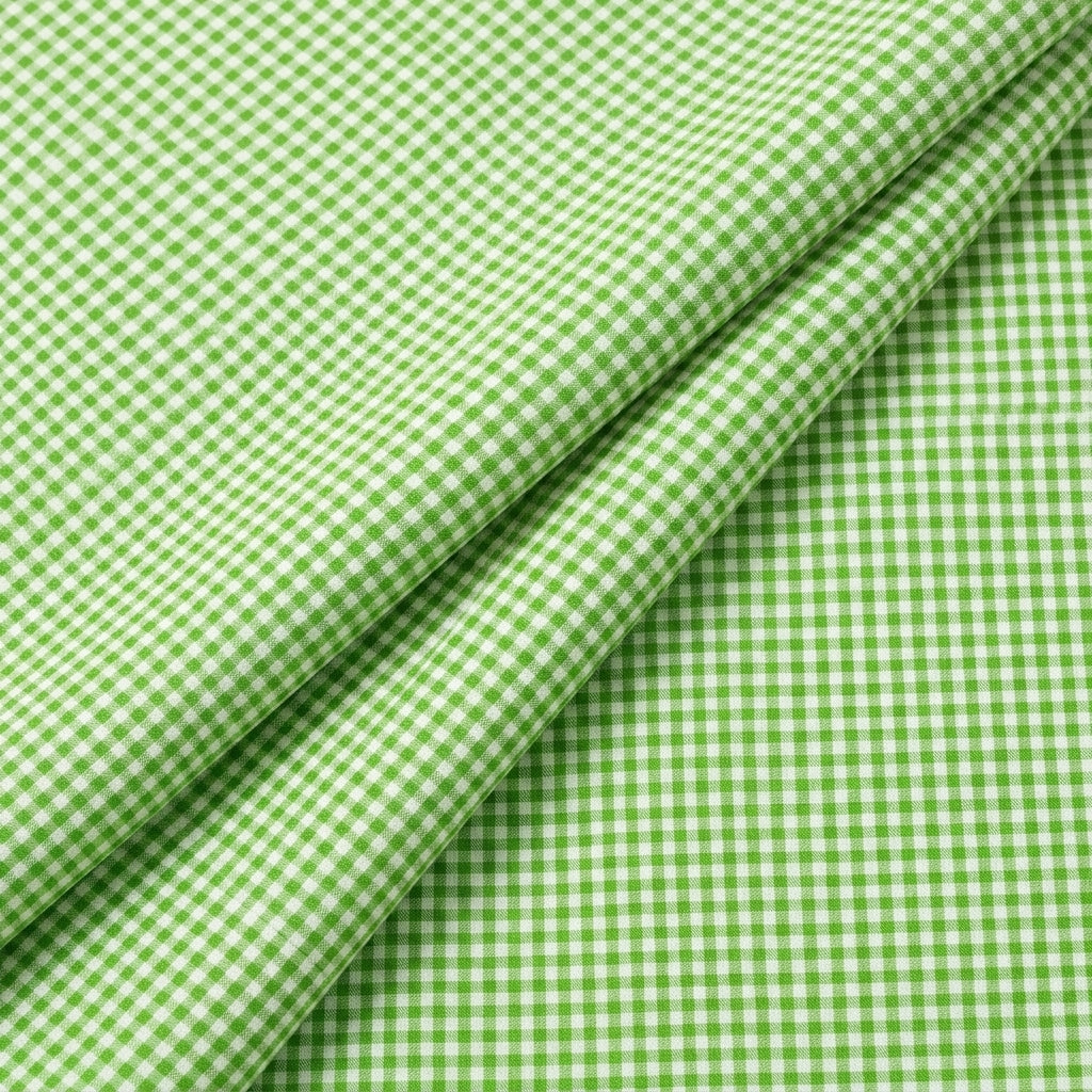 Folded Green Checked Cotton Fabric