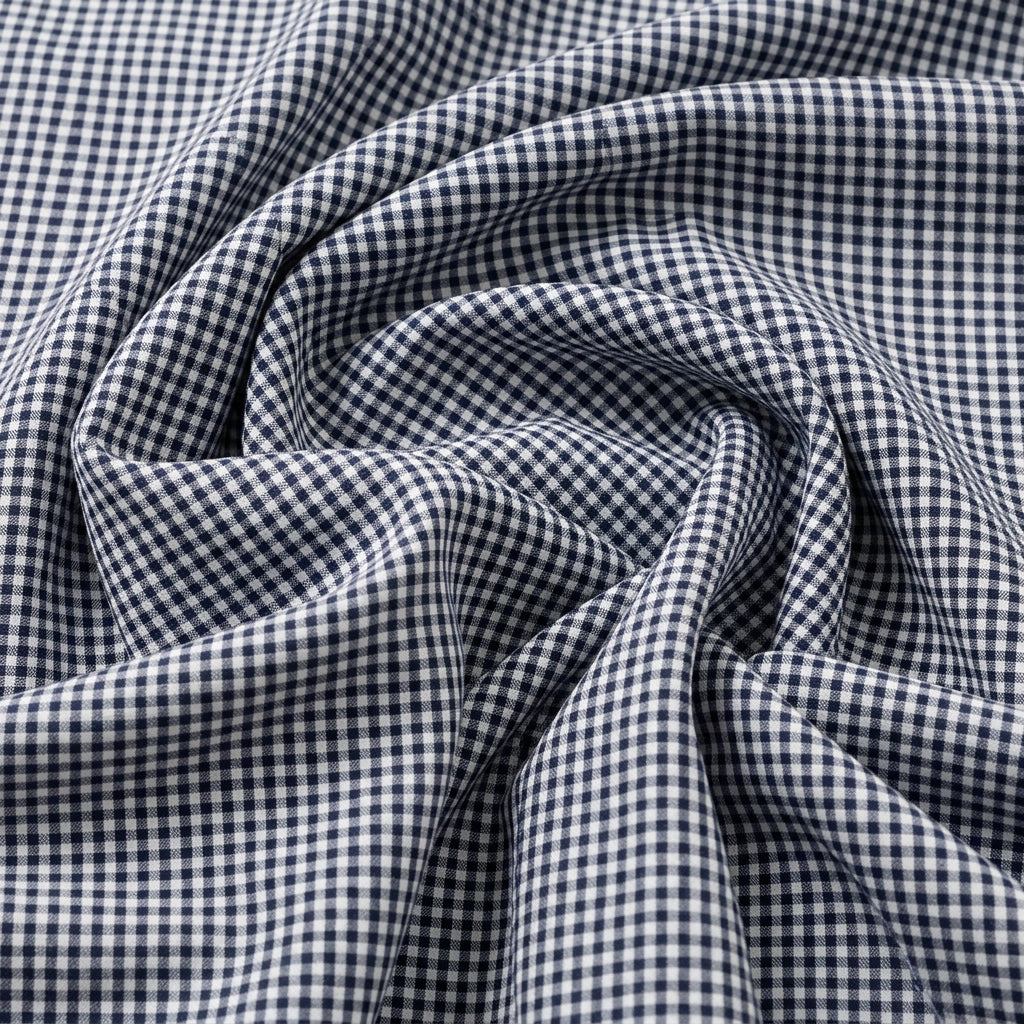Swirled Checked Cotton Fabric Showing Drape