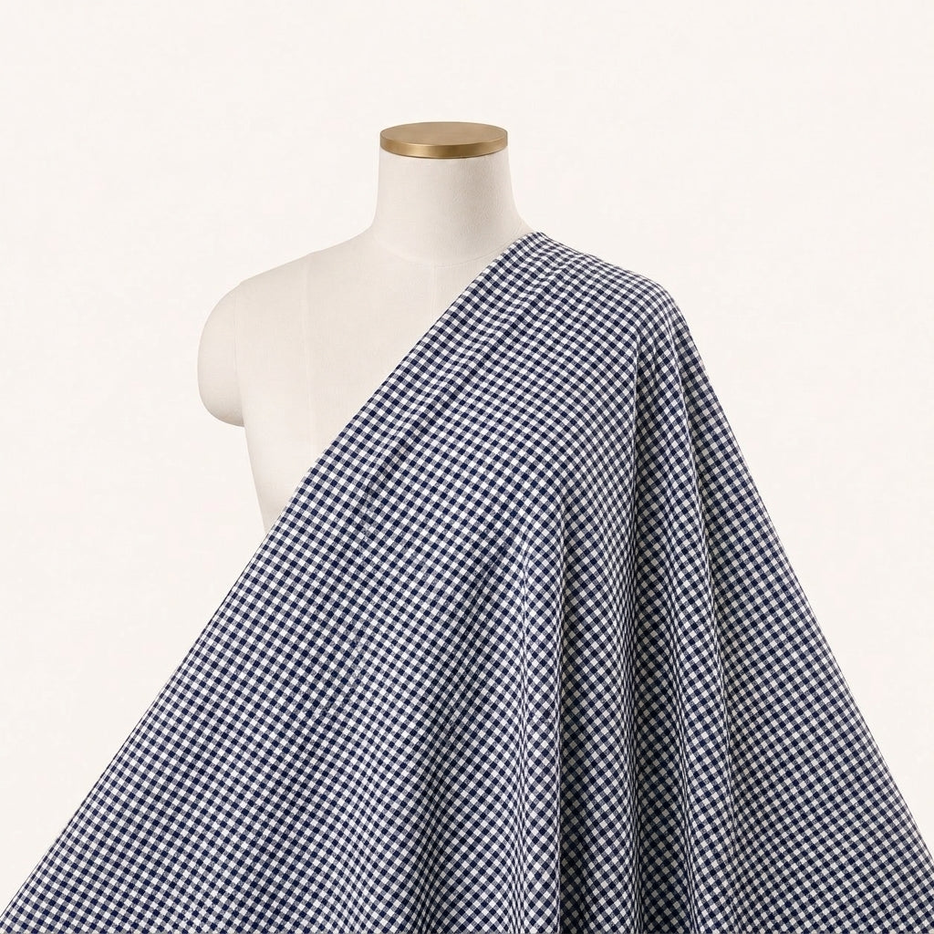 Checked Cotton Fabric Draped as a saree