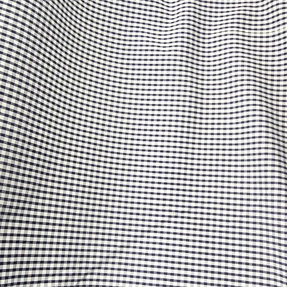 Black Checked Cotton Fabric, laid flat