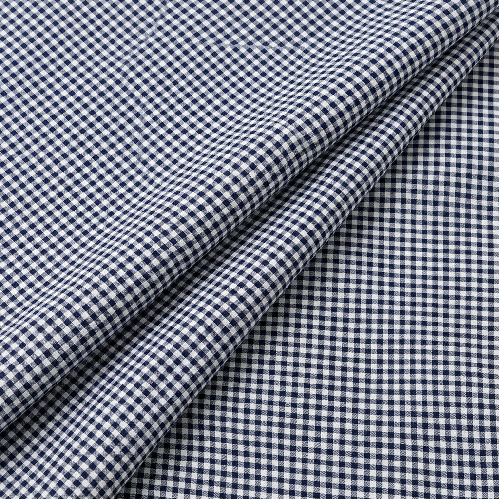 Folded Black Checked Cotton Fabric