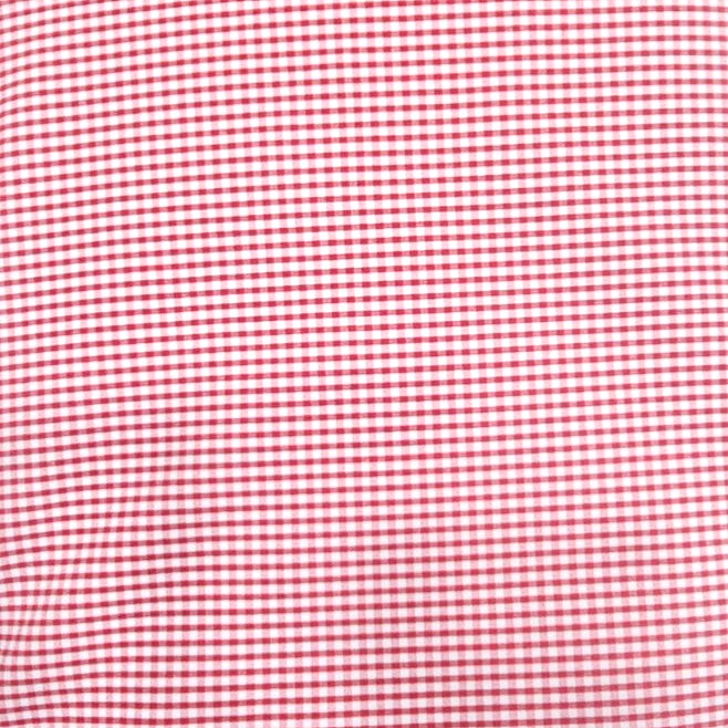 Red Checked Cotton Fabric, laid flat