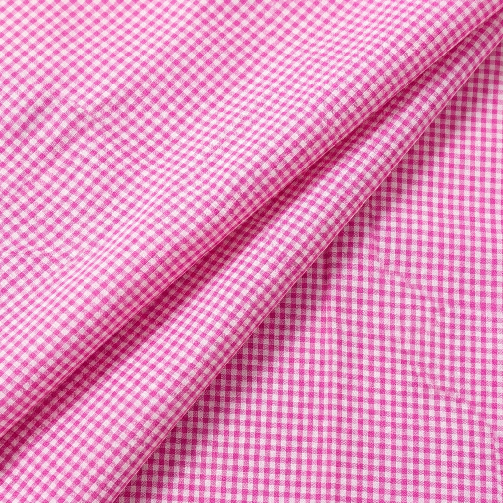 Folded Pink Checked Cotton Fabric