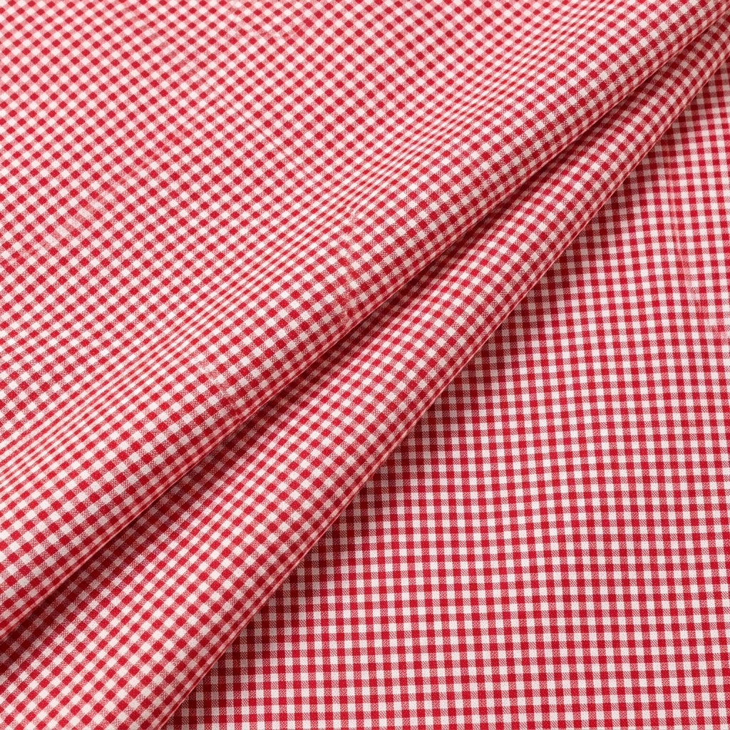 Folded Red Checked Cotton Fabric