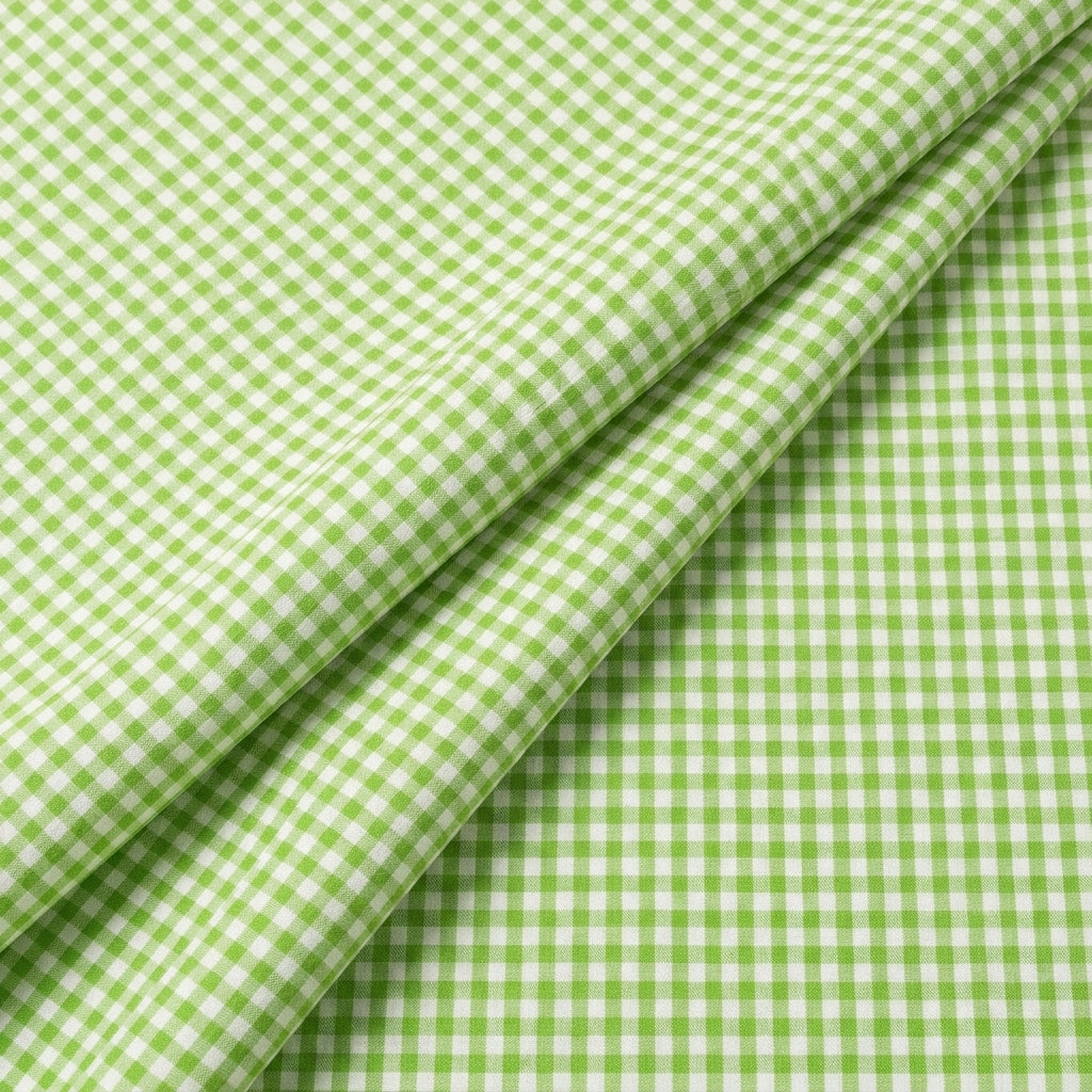 Folded Green Checked Cotton Fabric