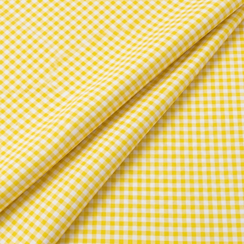 Folded Yellow Checked Cotton Fabric