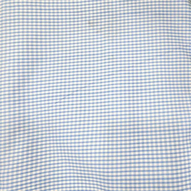 Blue Checked Cotton Fabric, laid flat