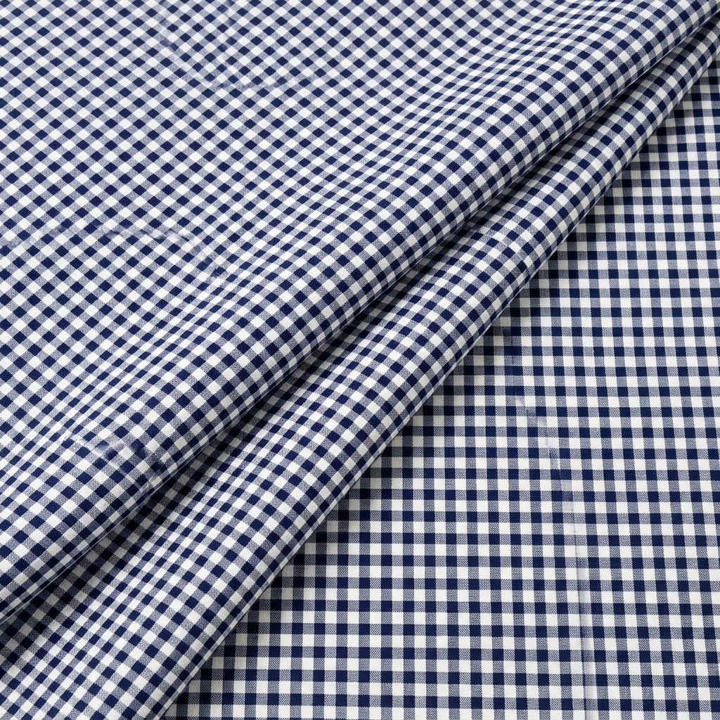 Folded Black Checked Cotton Fabric