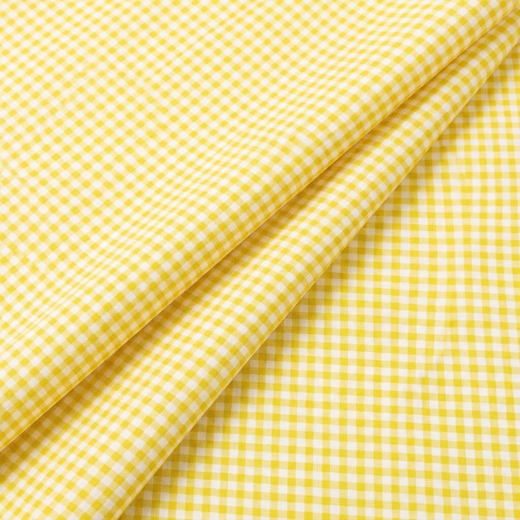 Folded Yellow Checked Cotton Fabric