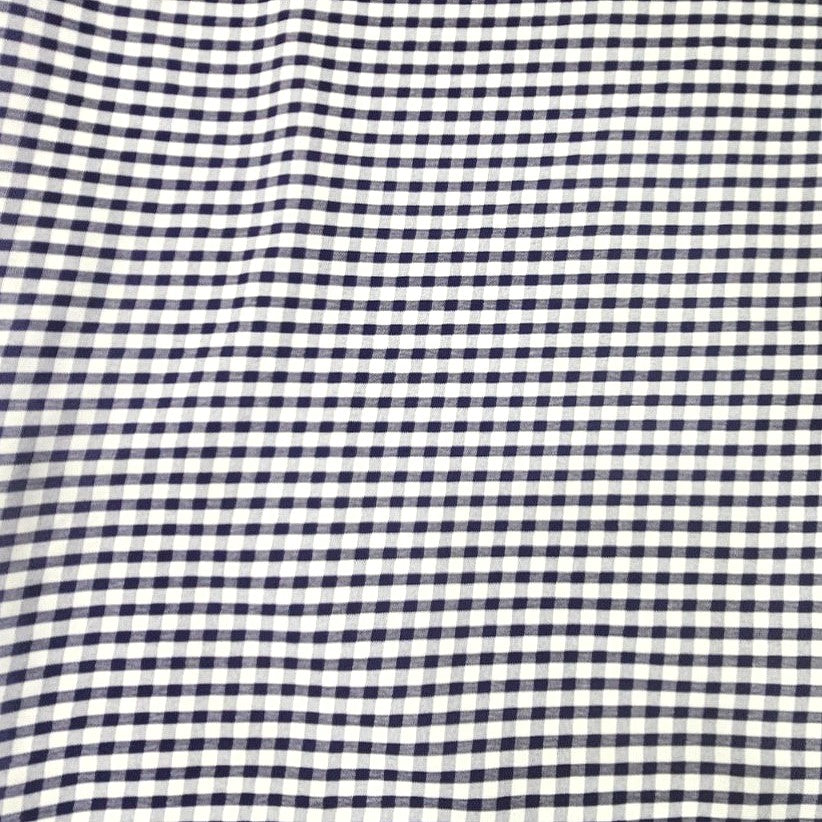 Black Checked Cotton Fabric, laid flat