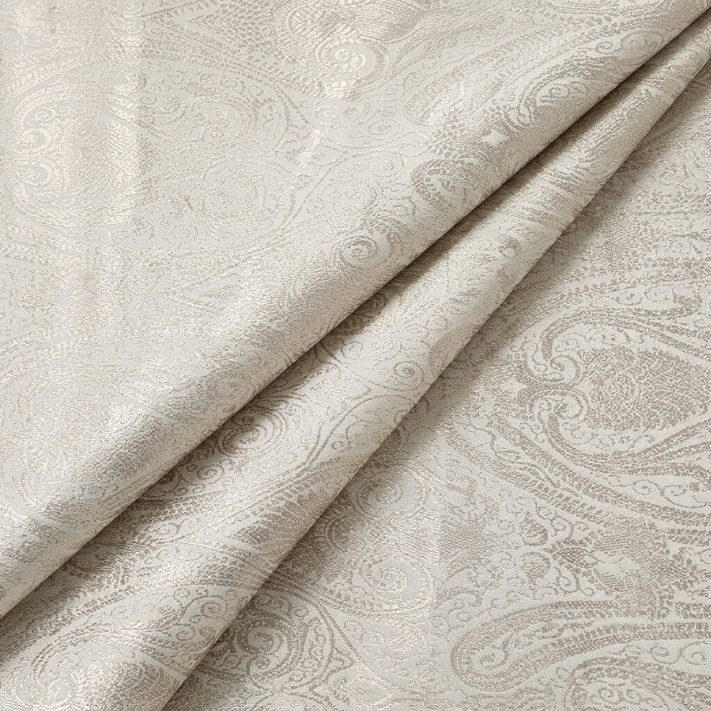 Folded Cream Zari Semi Banaras Fabric