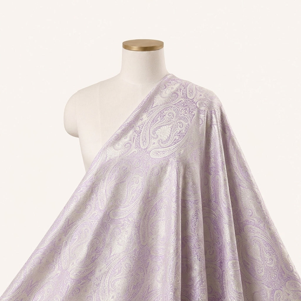 Violet Zari Semi Banaras Fabric Draped as a saree